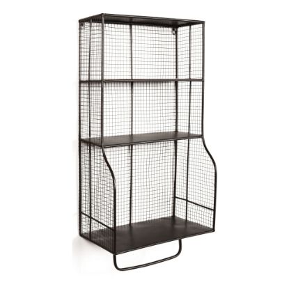 Picture of Linon Tate Home Office Metal Wall Organizer, 34inH x 16-7/8inW x 9-3/5inD, Black