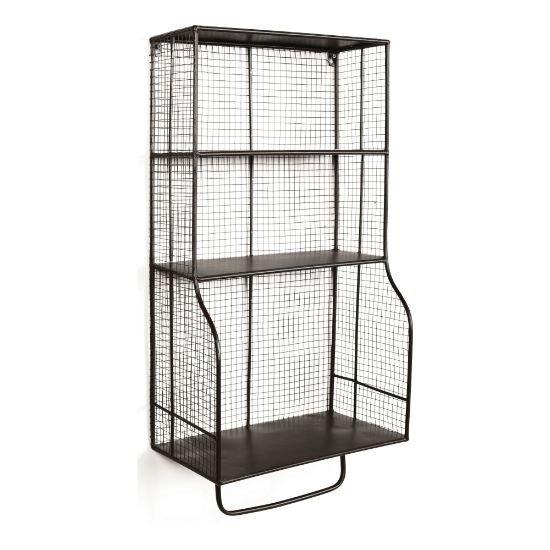 Picture of Linon Tate Home Office Metal Wall Organizer, 34inH x 16-7/8inW x 9-3/5inD, Black