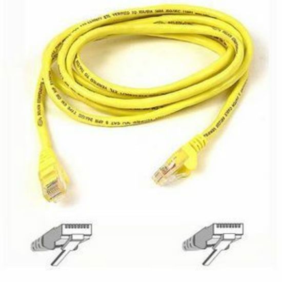 Picture of Belkin Cat5e Patch Cable - RJ-45 Male Network - RJ-45 Male Network - 7ft - Yellow