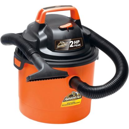 Picture of Armor All VOM205P 0901 Portable Vacuum Cleaner - 1491.40 W Motor - 2.50 gal - Hose, Filter, Utility Nozzle, Brush, Crevice Tool, Car Nozzle - 10 ft Cable Length - 4 ft Hose Length - AC Supply - 120 V AC - 5 A - Orange