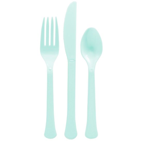 Picture of Amscan Boxed Heavyweight Cutlery Assortment, Robin's Egg Blue, 200 Utensils Per Pack, Case Of 2 Packs