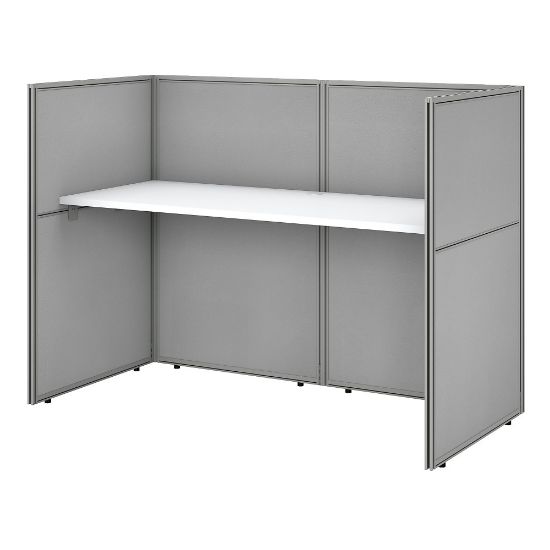 Picture of Bush Business Furniture Easy Office 60inW Cubicle Desk Workstation With 45inH Closed Panels, Pure White/Silver Gray, Standard Delivery