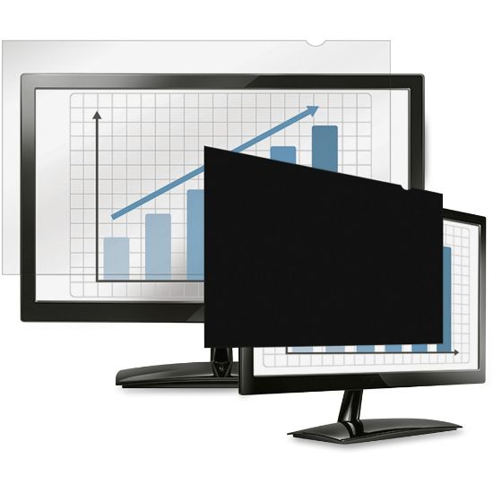 Picture of Fellowes PrivaScreen Blackout Privacy Filter - 23.0in Wide - For 23in Widescreen LCD Monitor - 16:9 - Fingerprint Resistant, Scratch Protection - Polyethylene - Crystal Clear, Black - TAA Compliant