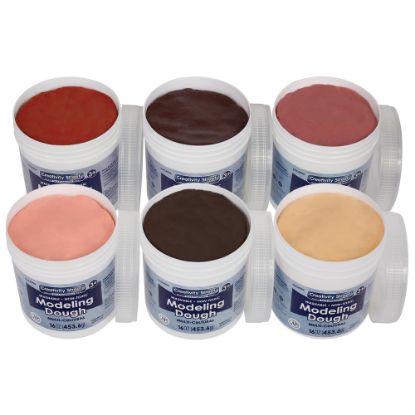 Picture of Creativity Street Modeling Dough, 1 Lb, Assorted Colors, Set Of 6 Pieces