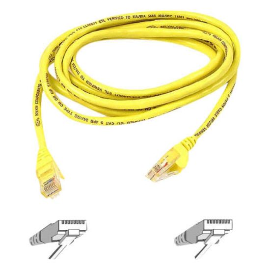 Picture of Belkin Cat5e Cable - RJ-45 Male - RJ-45 Male - 1ft - Yellow