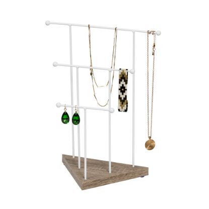 Picture of Honey Can Do 3-Tier Metal Wire Jewelry Stand, 13in x 5in, White