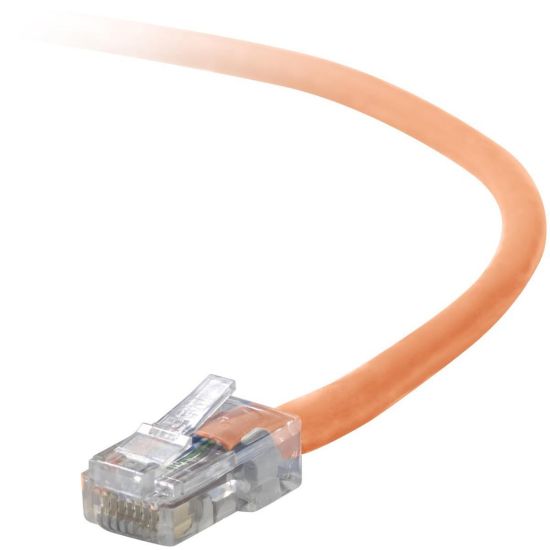 Picture of Belkin 3ft Copper Cat5e Cable - 24 AWG Wires - Orange - RJ-45 Male - RJ-45 Male - 3ft - Orange