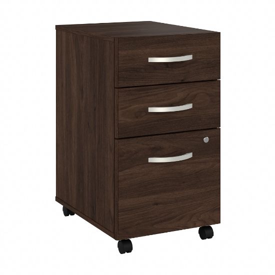 Picture of Bush Business Furniture Hybrid 21inD Vertical 3-Drawer Mobile File Cabinet, Black Walnut, Delivery