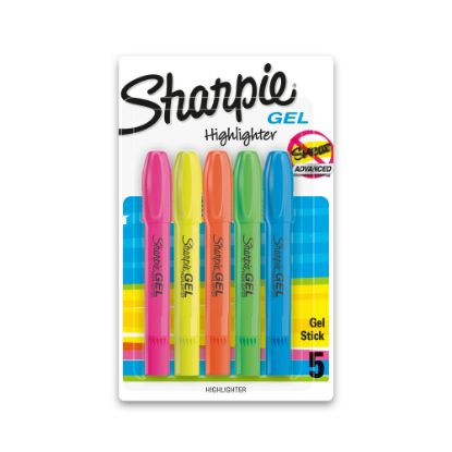 Picture of Sharpie Gel Highlighters, Bullet Tip, Assorted Colors, 5 Count