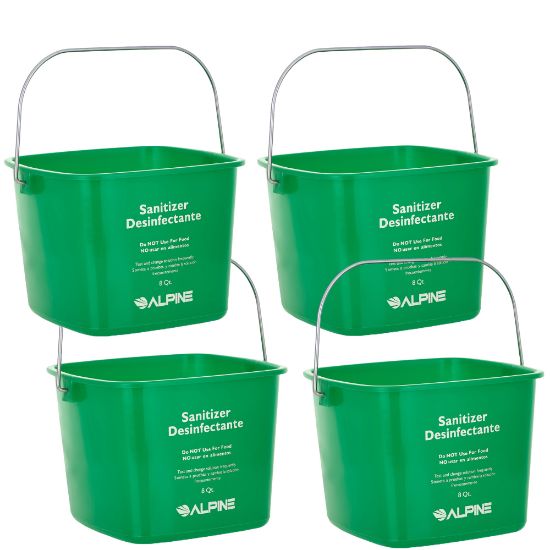 Picture of Alpine Cleaning Buckets, 8 Qt, Green, Pack Of 4 Buckets