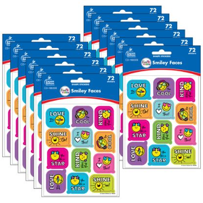 Picture of Carson Dellosa Education Stickers, Kind Vibes Smiley Faces, 72 Stickers Per Pack, Set Of 12 Packs