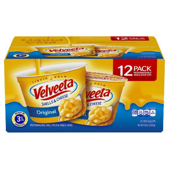 Picture of Velveeta Shells & Cheese Original Microwaveable Single-Serve Cups, 2.39 Oz, Box Of 12 Cups