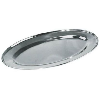 Picture of Winco Oval Stainless-Steel Platter, 12in x 8-5/8in, Silver