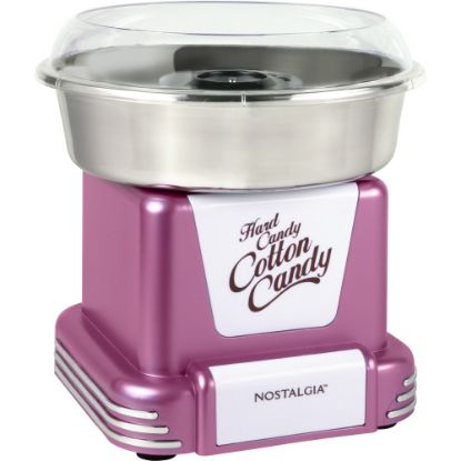 Picture of Nostalgia Electrics Retro Hard & Sugar-Free Candy Cotton Candy Maker, 12-1/4inH x 11-1/2inW x 11-1/2inD, Pink