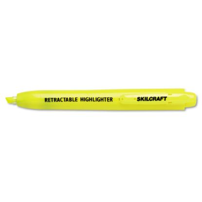 Picture of SKILCRAFT Retractable Highlighters, Chisel Tip, Yellow, Pack Of 12 (AbilityOne 7520-01-554-8210)