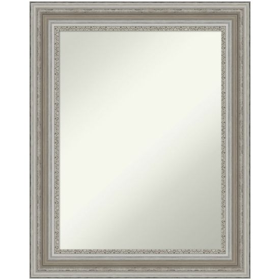 Picture of Amanti Art Non-Beveled Rectangle Framed Bathroom Wall Mirror, 29-1/2in x 23-1/2in, Parlor Silver