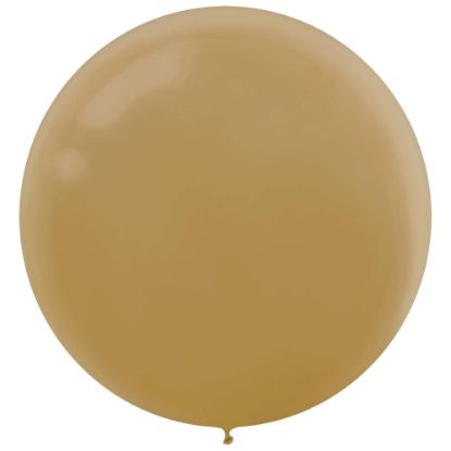 Picture of Amscan 24in Latex Balloons, Gold, 4 Balloons Per Pack, Set Of 3 Packs