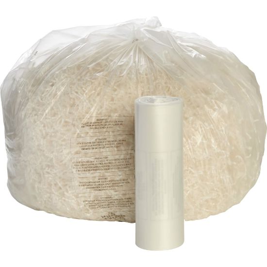 Picture of SKILCRAFT Shredder Bags, 39in x 51in, 50 Gallons, Clear, 25 Bags Per Roll, Set of 2 Rolls, (AbilityOne 8105-01-557-4976)