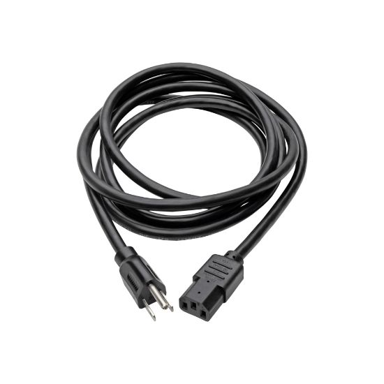 Picture of Eaton Tripp Lite Series Computer Power Cord, NEMA 5-15P to C13 - Heavy-Duty, 15A, 125V, 14 AWG, 12 ft. (3.66 m), Black - Power cable - NEMA 5-15 (M) to power IEC 60320 C13 - AC 110 V - 12 ft - molded - black