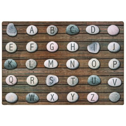 Picture of Carpets for Kids Pixel Perfect Collection Alphabet Stones Seating Rug, 6ft x 9ft, Gray