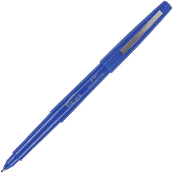 Picture of Integra Ballpoint Pens, Medium Point, Blue Barrel, Blue Ink, Pack Of 12 Pens