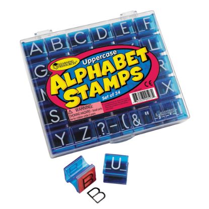 Picture of Learning Resources Uppercase Alphabet Stamps, 1in x 1in, 34 Stamps Per Set, Pack Of 2 Sets