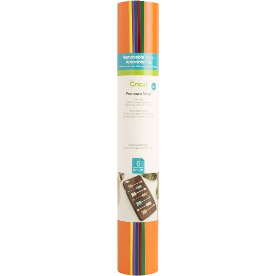 Picture of Cricut Premium Removable Vinyl Sheet Sampler, 12in x 12in, Rainbow, Pack Of 6 Sheets