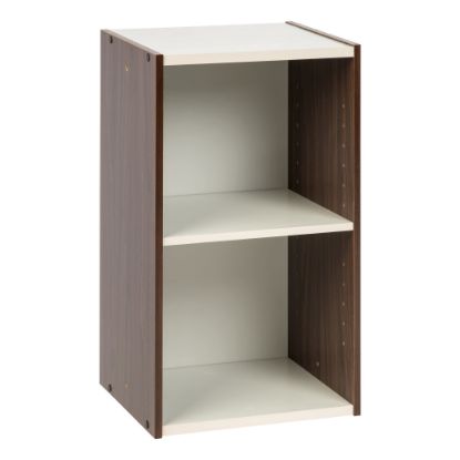 Picture of IRIS Sema 23in 2-Cubby Space-Saving Shelf, Walnut Brown