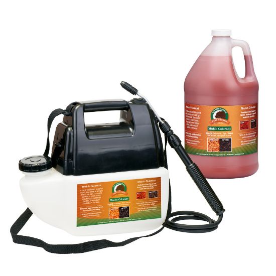 Picture of Just Scentsational Bark Mulch Colorant With Battery-Powered Sprayer, 1 Gallon, Red