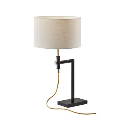 Picture of Adesso Winthrop Adjustable Table Lamp, 28inH, Cream Shade/Antique Bronze Base