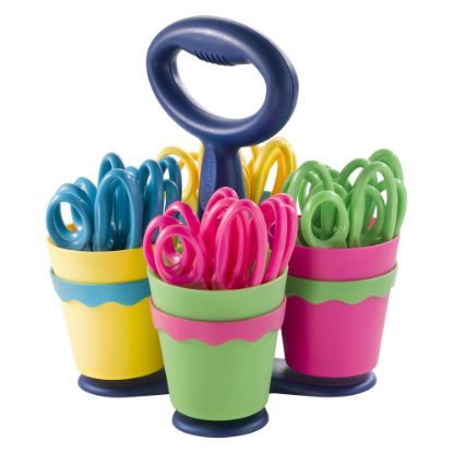 Picture of Westcott Kids Anti-Microbial Product Protection Scissors With Caddy, 5in, Blunt, Multicolor, Pack Of 24