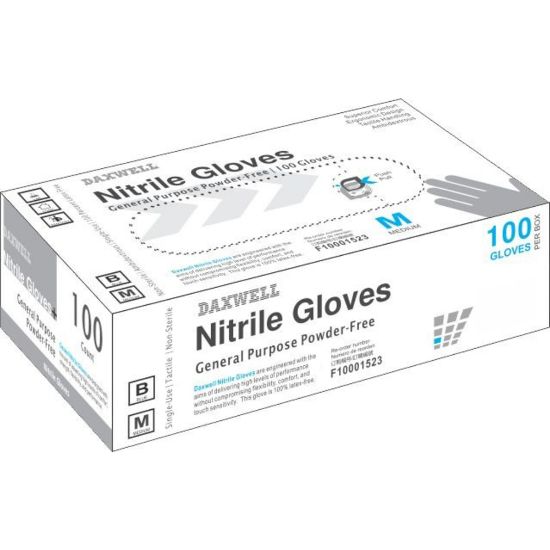 Picture of Powder-Free Nitrile Gloves, Medium, Box Of 100