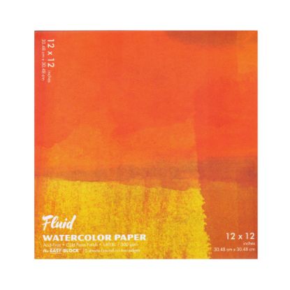 Picture of Global Art Fluid Watercolor Block, 12in x 12in, White