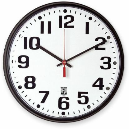 Picture of Skilcraft Self-Set Wall Clock, 12in, Black Frame (AbilityOne 6645-01-557-3148)