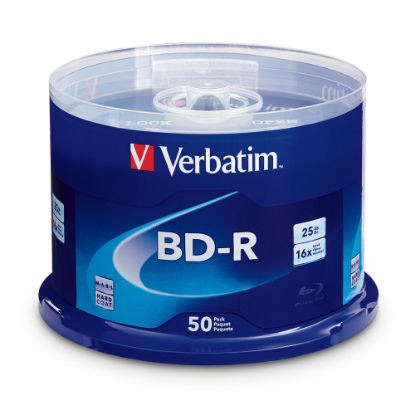 Picture of Verbatim BD-R 25GB 16X with Branded Surface - 50pk Spindle - 50pk Spindle