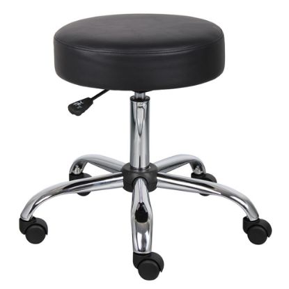 Picture of Boss Office Products Medical Stool With Antimicrobial Vinyl, Black/Chrome