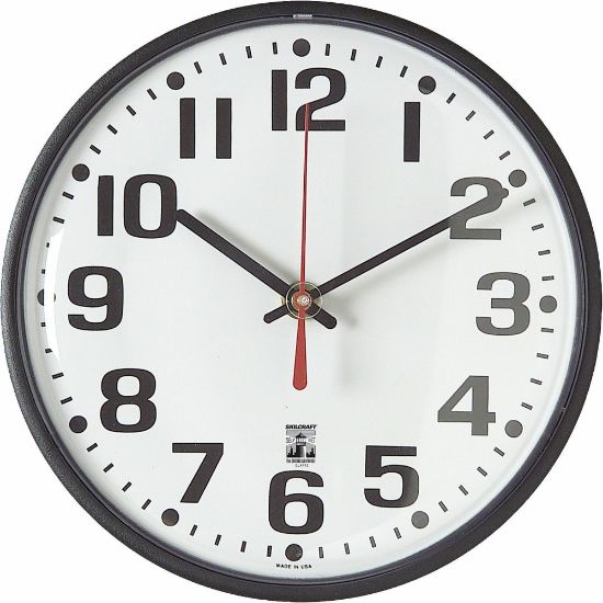 Picture of Skilcraft Self-Set Wall Clock, 8in, Black Frame (AbilityOne 6645-01-557-3153)