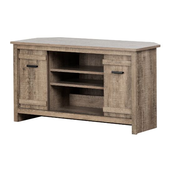 Picture of South Shore Exhibit Corner TV Stand, Weathered Oak