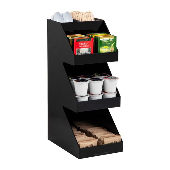 Picture of Mind Reader Coffee Tea Utensil and Condiment Countertop Organizer, 6inL x 9inW x 16inH, Black