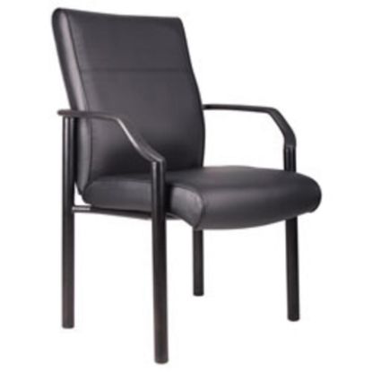 Picture of Boss Office Products Faux Leather Mid-Back Guest Chair, Black