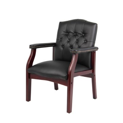 Picture of Boss Office Products Traditional Guest Chair, Mahogany/Black