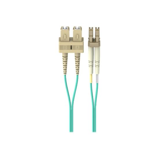 Picture of Belkin 2M Fiber Optic Cable: 10Gb Aqua Multimode LC/SC Duplex, 50/125 OM3 - Patch cable - LC multi-mode (M) to SC multi-mode (M) - 2 m - fiber optic - duplex - 50 / 125 micron - aqua