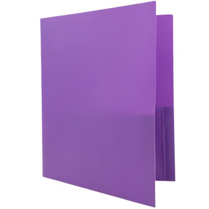 Picture of JAM Paper Plastic 2-Pocket POP Folder With Prongs, Letter Size, 9-1/2in x 11-1/2in, Purple