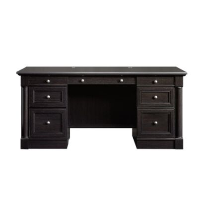 Picture of Sauder Palladia 66inW Executive Computer Desk, Wind Oak