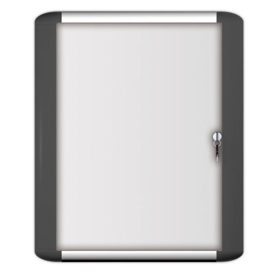 Picture of MasterVision Platinum Pure Magnetic Dry-Erase Enclosed Whiteboard, Swinging Door, 36in x 48in, Aluminum Frame With Silver Finish