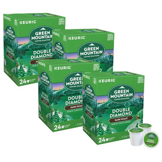 Picture of Green Mountain Coffee Single-Serve Coffee K-Cup, Double Black Diamond Extra-Bold, Carton Of 96, 4 x 24 Per Box