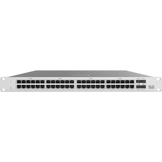 Picture of Meraki MS125-48LP-HW Ethernet Switch - 48 Ports - Manageable - Gigabit Ethernet, 10 Gigabit Ethernet - 10/100/1000Base-T, 10GBase-X - 2 Layer Supported - Modular - 439.80 W Power Consumption - Twisted Pair, Optical Fiber - 1U High - Rack-mountable