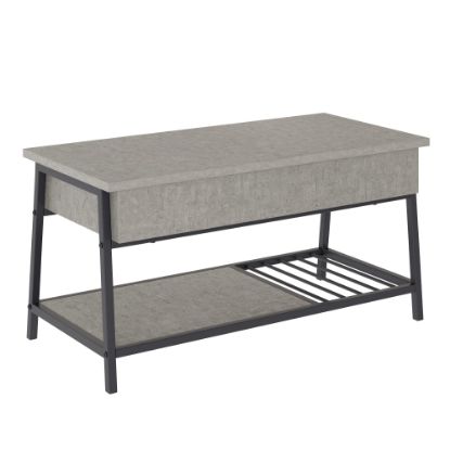 Picture of Sauder North Avenue Lift-Top Coffee Table, 18-1/8inH x 37inW x 17inD, Faux Concrete/Black