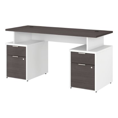 Picture of Bush Business Furniture Jamestown 60inW Computer Desk With 4 Drawers, Storm Gray/White, Standard Delivery