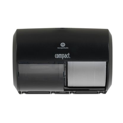 Picture of Compact by GP PRO, 2-Roll Side-by-Side Coreless High-Capacity Toilet Paper Dispenser, 56784A, 10.12in x 6.75in x 7.12in, Black, 1 Dispenser